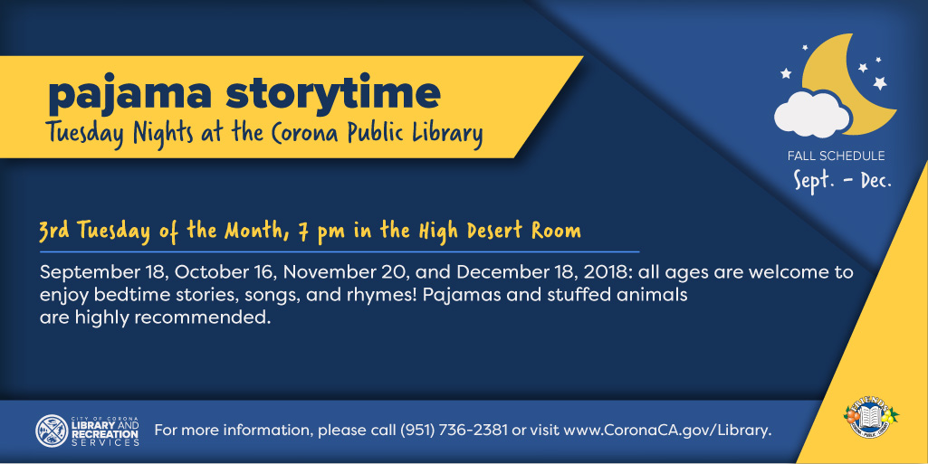 Tuesday Nights at CPL - Pajama Storytime 2018