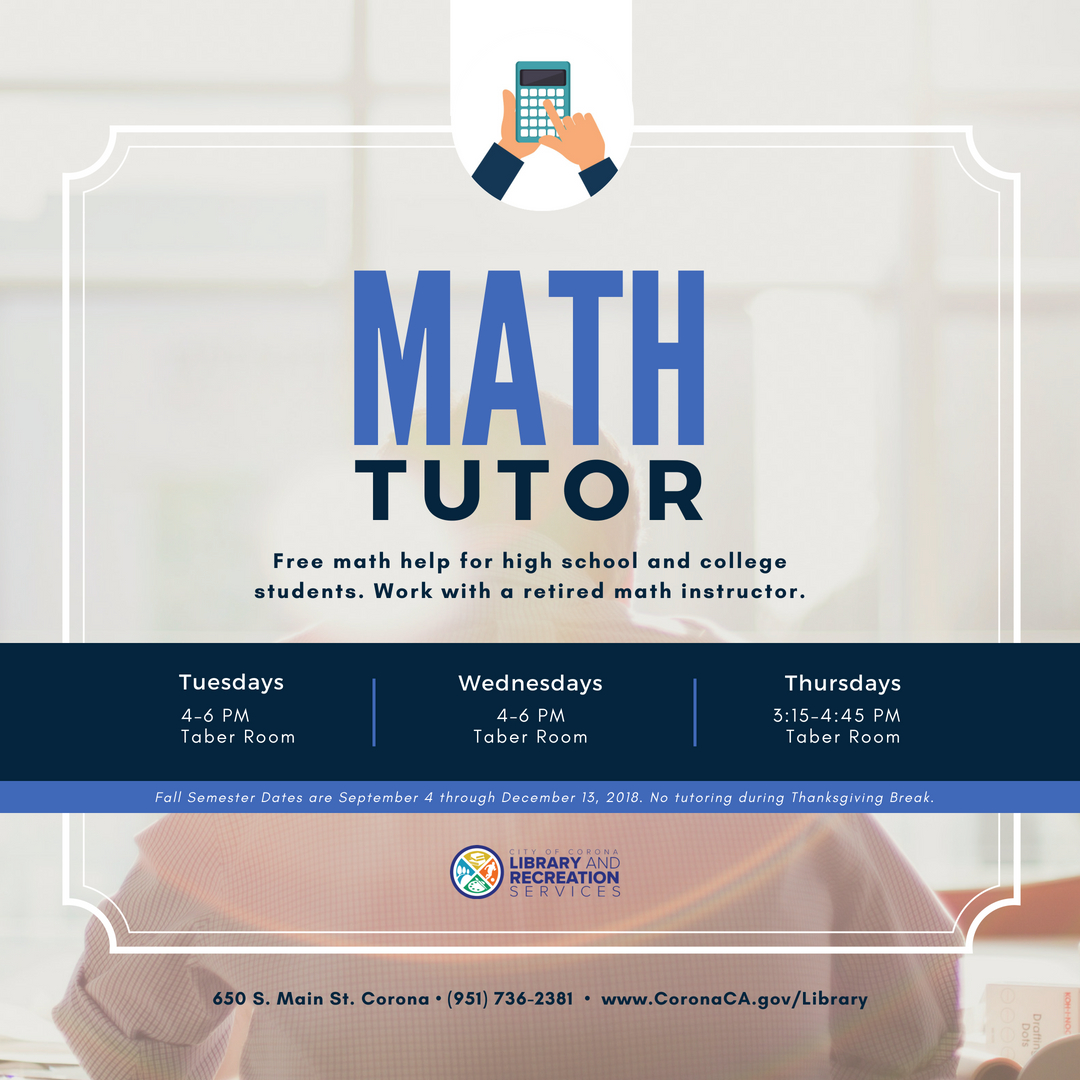 Math Tutor Calendar 2018