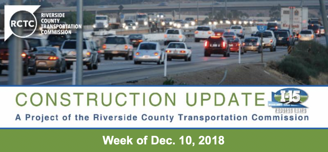 Construction Update - Week of Dec. 10, 2018