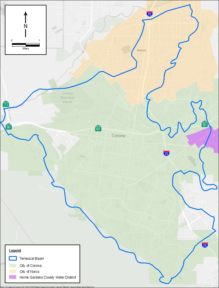 Temescal Basin Area Map