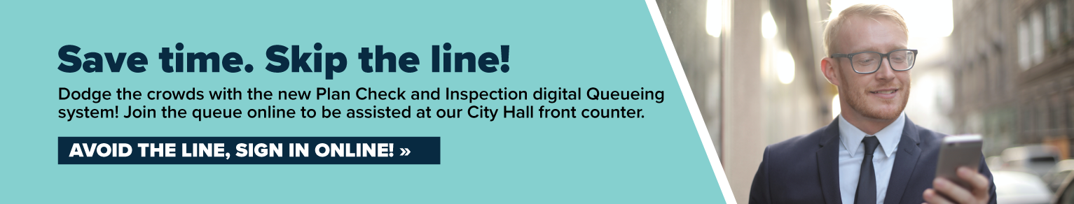 Digital Queue Plan Check Banner