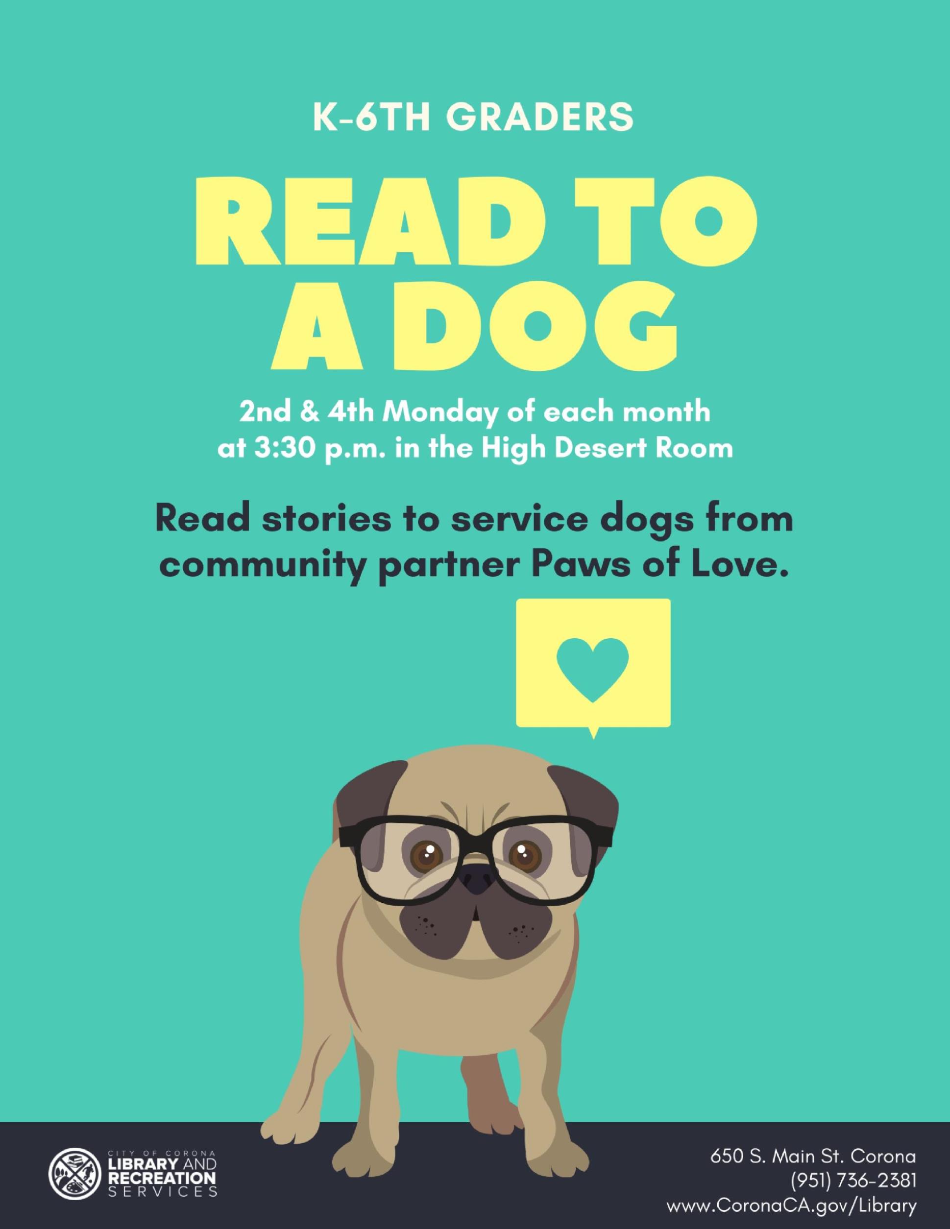 Read to a Dog Flyer