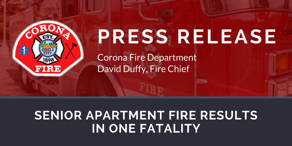 PR- Senior Apartment Fire Results in One Fatality